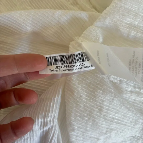 Quince White Organic Textured Cotton Peasant Blouse - Picture 12 of 13